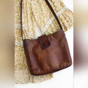 Vintage Fossil Sedona Brown Leather Shoulder Bag Hobo